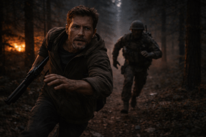 Kenny being chased by runner. Letters From A Survivor, zombie series