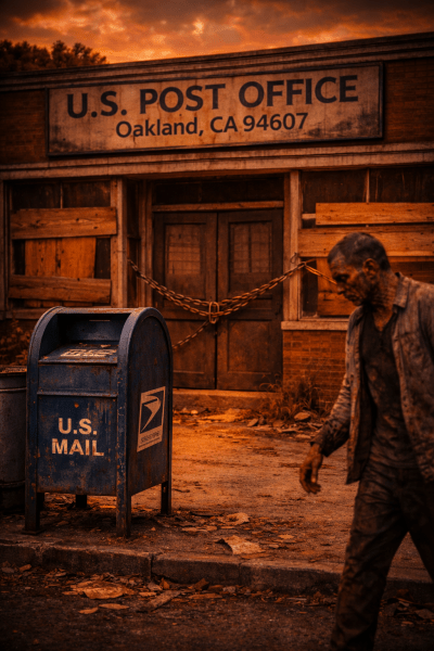Oakland post office after the outbreak.